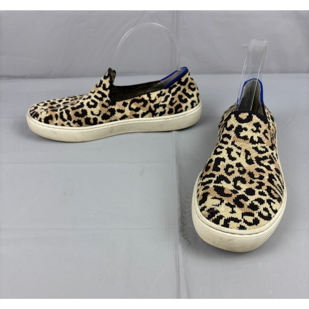 Rothys The Sneaker Spotted Leopard Slip On Flats Womens 7 Animal Print Shoes